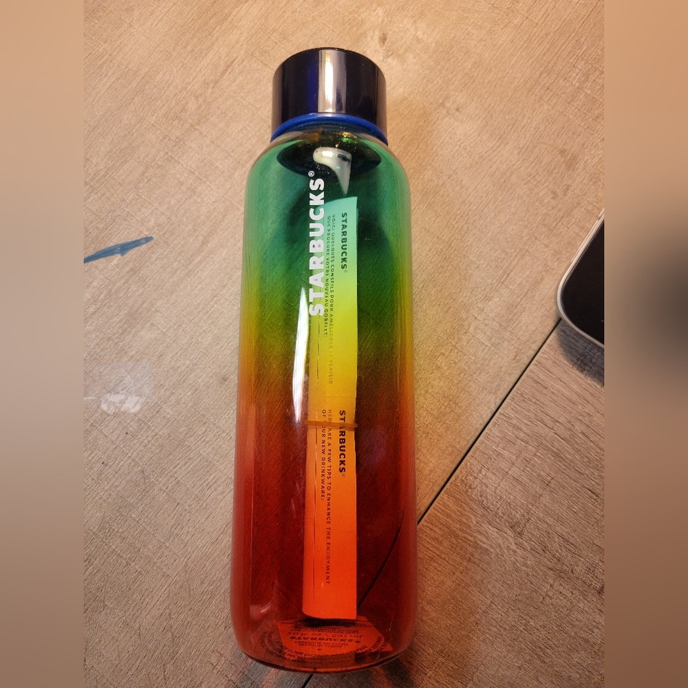 NEW Starbucks Summer 2022 Rainbow Gradient Glass Water Bottle Tumbler